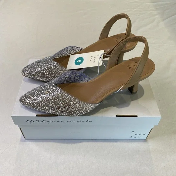 NEW A New Day Women's Isabel Embellished Slingback Heels - Size 8 - Picture 4 of 12